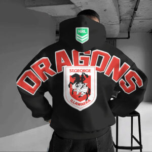 Auspiritmerch St. George Illawarra Dragons Hoodie Custom Name Daily Casual Fashion