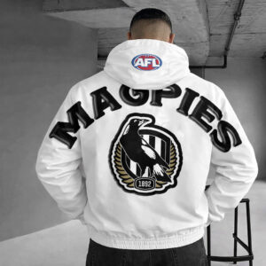 Auspiritmerch Collingwood Magpies Windbreaker Jacket Custom Name Daily Casual Fashion