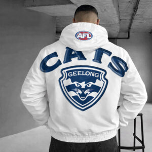Auspiritmerch Geelong Cats Windbreaker Jacket Custom Name Daily Casual Fashion