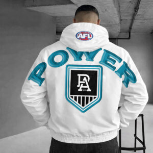 Auspiritmerch Port Adelaide Windbreaker Jacket Custom Name Daily Casual Fashion