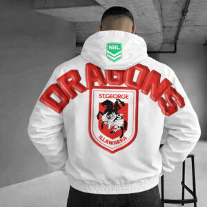 Auspiritmerch St. George Illawarra Dragons Windbreaker Jacket Custom Name Daily Casual Fashion