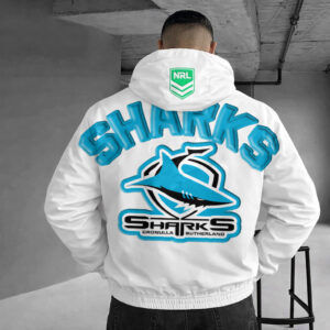 Auspiritmerch Cronulla-Sutherland Sharks Windbreaker Jacket Custom Name Daily Casual Fashion