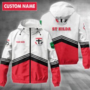 Auspiritmerch St Kilda Saints Windbreaker Jacket Custom Name Daily Casual Fashion