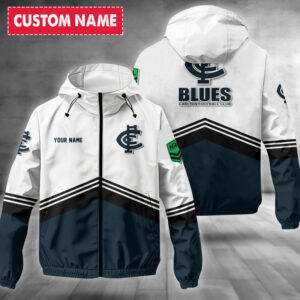 Auspiritmerch Carlton Blues Windbreaker Jacket Custom Name Daily Casual Fashion