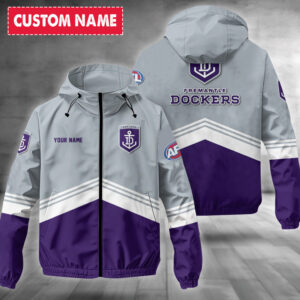 Auspiritmerch Fremantle Dockers Windbreaker Jacket Custom Name Daily Casual Fashion