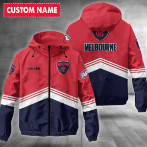 Auspiritmerch Melbourne Demons Windbreaker Jacket Custom Name Daily Casual Fashion