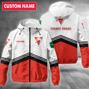 Auspiritmerch Sydney Swans Windbreaker Jacket Custom Name Daily Casual Fashion