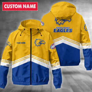 Auspiritmerch West Coast Eagles Windbreaker Jacket Custom Name Daily Casual Fashion