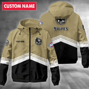 Auspiritmerch Collingwood Magpies Windbreaker Jacket Custom Name Daily Casual Fashion