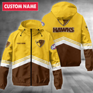 Auspiritmerch Hawthorn Hawks Windbreaker Jacket Custom Name Daily Casual Fashion