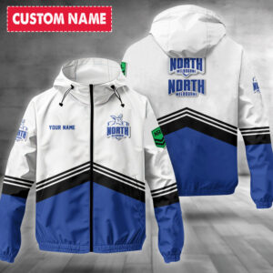 Auspiritmerch North Melbourne Windbreaker Jacket Custom Name Daily Casual Fashion