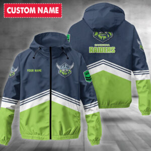 Auspiritmerch Canberra Raiders Windbreaker Jacket Custom Name Daily Casual Fashion