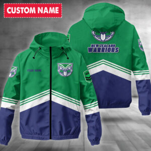 Auspiritmerch New Zealand Warriors Windbreaker Jacket Custom Name Daily Casual Fashion