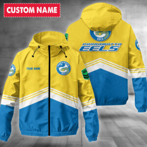Auspiritmerch Parramatta Eels Windbreaker Jacket Custom Name Daily Casual Fashion