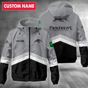 Auspiritmerch Penrith Panthers Windbreaker Jacket Custom Name Daily Casual Fashion