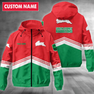 Auspiritmerch South Sydney Rabbitohs Windbreaker Jacket Custom Name Daily Casual Fashion