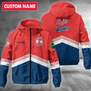 Auspiritmerch Sydney Roosters Windbreaker Jacket Custom Name Daily Casual Fashion
