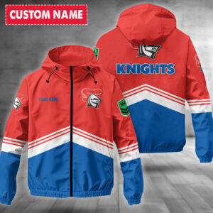 Auspiritmerch Newcastle Knights Windbreaker Jacket Custom Name Daily Casual Fashion