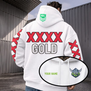 Auspiritmerch Canberra Raiders x XXXX Gold Hoodie Custom Name Gifts For Fan