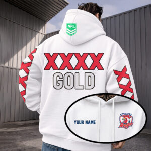 Auspiritmerch Sydney Roosters x XXXX Gold Hoodie Custom Name Gifts For Fan