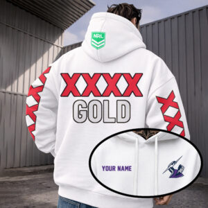 Auspiritmerch Melbourne Storm x XXXX Gold Hoodie Custom Name Gifts For Fan