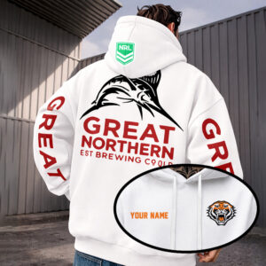 Auspiritmerch Wests Tigers x Great Northern Hoodie Custom Name Gifts For Fan