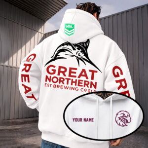 Auspiritmerch Manly Warringah Sea Eagles x Great Northern Hoodie Custom Name Gifts For Fan