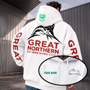 Auspiritmerch South Sydney Rabbitohs x Great Northern Hoodie Custom Name Gifts For Fan