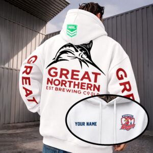 Auspiritmerch Sydney Roosters x Great Northern Hoodie Custom Name Gifts For Fan