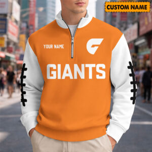 Auspiritmerch GWS Giants Quarter Zip Sweatshirt Custom Name Gifts For Fan
