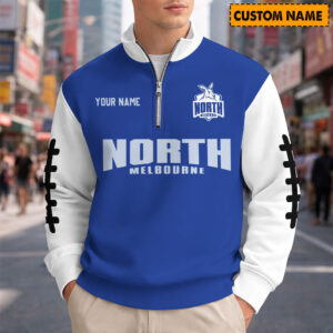 Auspiritmerch North Melbourne Quarter Zip Sweatshirt Custom Name Gifts For Fan
