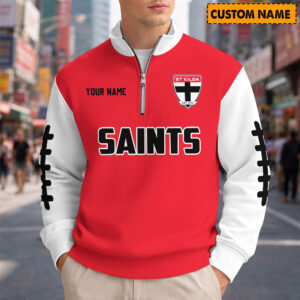 Auspiritmerch St Kilda Saints Quarter Zip Sweatshirt Custom Name Gifts For Fan