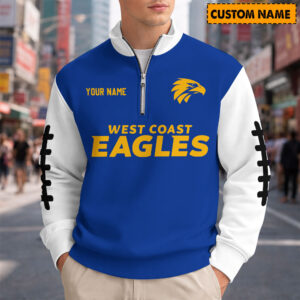 Auspiritmerch West Coast Eagles Quarter Zip Sweatshirt Custom Name Gifts For Fan