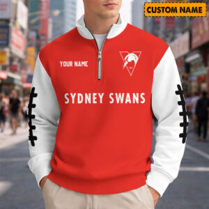 Auspiritmerch Sydney Swans Quarter Zip Sweatshirt Custom Name Gifts For Fan