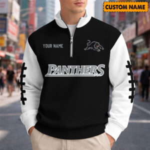 Auspiritmerch Penrith Panthers Quarter Zip Sweatshirt Custom Name Gifts For Fan