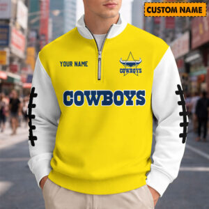 Auspiritmerch North Queensland Cowboys Quarter Zip Sweatshirt Custom Name Gifts For Fan