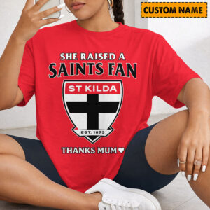 Auspiritmerch St Kilda Saints x Mother's Day T-Shirt Custom Name Gift For Fan