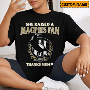 Auspiritmerch Collingwood Magpies x Mother's Day T-Shirt Custom Name Gift For Fan
