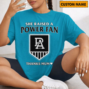 Auspiritmerch Port Adelaide x Mother's Day T-Shirt Custom Name Gift For Fan