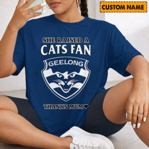 Auspiritmerch Geelong Cats x Mother's Day T-Shirt Custom Name Gift For Fan