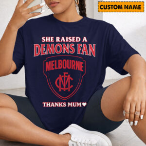 Auspiritmerch Melbourne Demons x Mother's Day T-Shirt Custom Name Gift For Fan