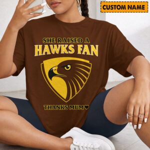 Auspiritmerch Hawthorn Hawks x Mother's Day T-Shirt Custom Name Gift For Fan