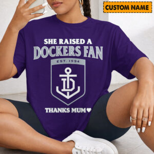 Auspiritmerch Fremantle Dockers x Mother's Day T-Shirt Custom Name Gift For Fan