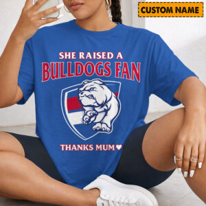 Auspiritmerch Western Bulldogs x Mother's Day T-Shirt Custom Name Gift For Fan