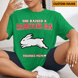 Auspiritmerch South Sydney Rabbitohs x Mother's Day T-Shirt Custom Name Gift For Fan