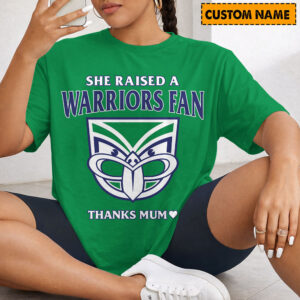 Auspiritmerch New Zealand Warriors x Mother's Day T-Shirt Custom Name Gift For Fan