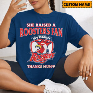 Auspiritmerch Sydney Roosters x Mother's Day T-Shirt Custom Name Gift For Fan