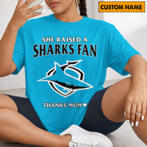 Auspiritmerch Cronulla-Sutherland Sharks x Mother's Day T-Shirt Custom Name Gift For Fan