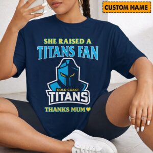 Auspiritmerch Gold Coast Titans x Mother's Day T-Shirt Custom Name Gift For Fan