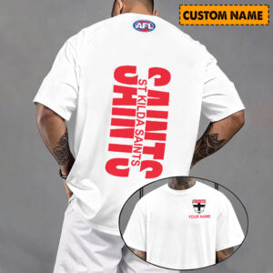 Auspiritmerch St Kilda Saints Casual T-Shirt Custom Name Gift For Fan